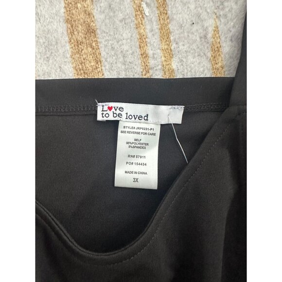 LOVE TO BE LOVED Black Gathered Side Crop Tank Top Size 3X NEW NWT - Picture 3 of 5